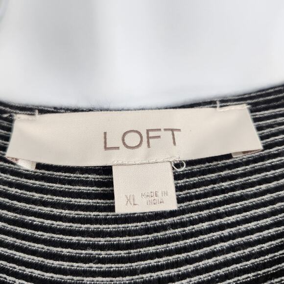 Loft Wrap 3/4 Sleeve Striped Cotton Blend Top Womens Size Extra Large XL - Picture 3 of 4